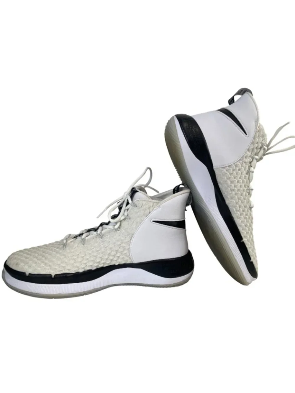 Nike AlphaDunk Basketball Shoes Mens 12 White Black CN9491-107 High Top Sneakers